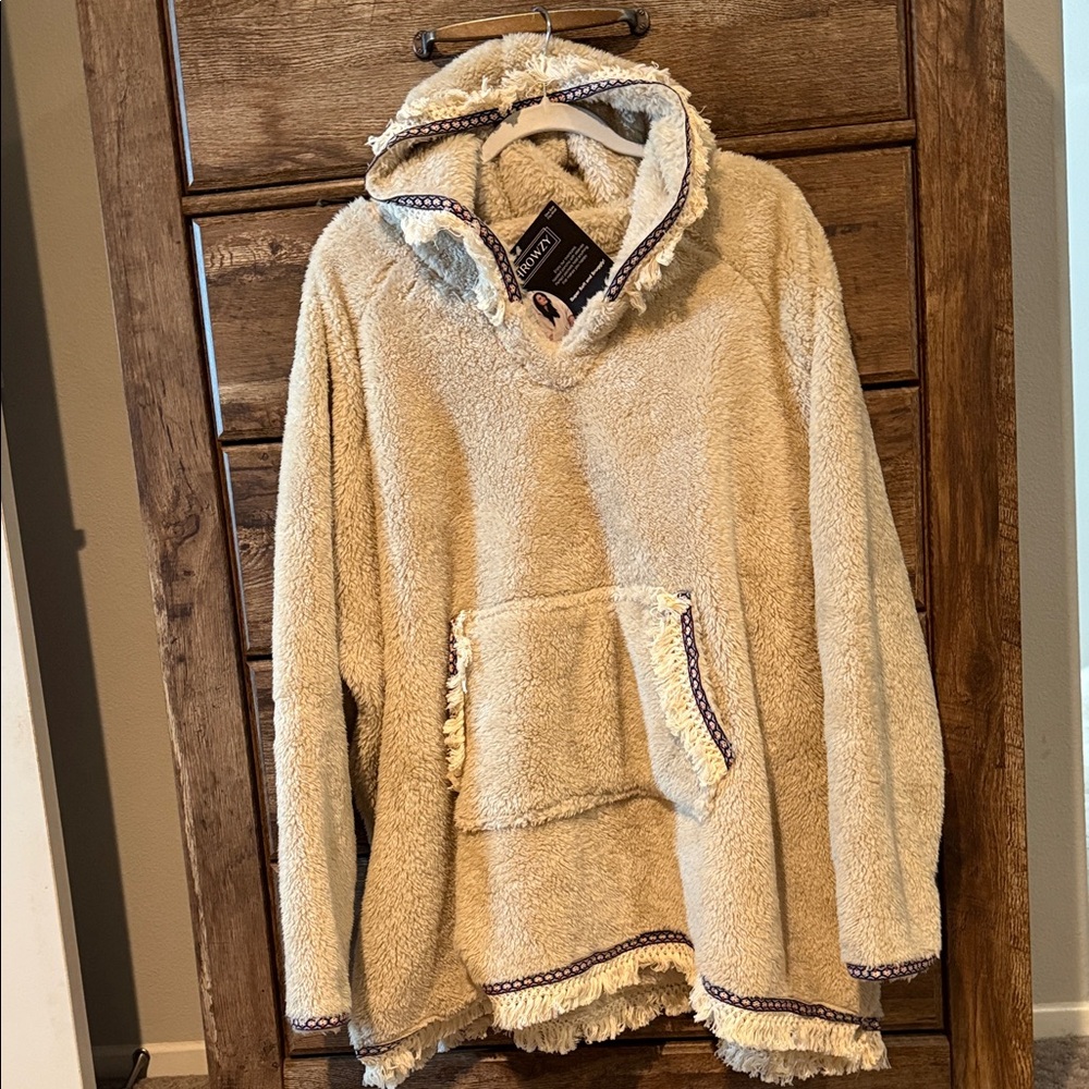 THROWZY by Marlo Lorenz is a Cozy Beige Hooded Snuggly